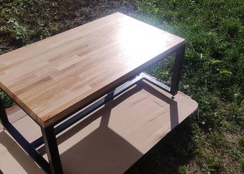 Sprzedam stolik kawowy loft, blat buk, profil 40x20