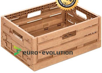 Skrzynka  drewnopodobna składana plastikowa 30x40x16 cm