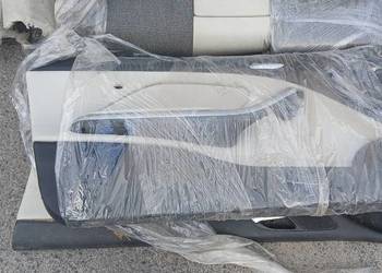 Boczki e46 coupe biała skóra tapicerka drzwi