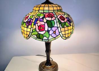 Tiffany lampa witrażowa stołowa nocna "kwiaty"
