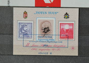 Znaczki. Papież Jan Paweł II Węgry ** Blok przedrukowy