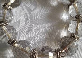 BRANSOLETKA Z  OKAZAŁYCH, LODOWYCH, SZKLANYCH KORALIKÓW BRANSOLETKA Z  OKAZAŁYCH, LODOWYCH, SZKLANYCH KORALIKÓW