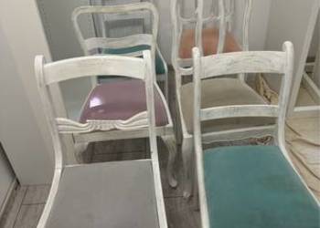6 krzeseł antyk Shabby białe