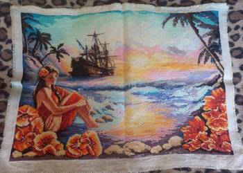 Haft krzyżykowy - Dziewczyna nad morzem Haft krzyżykowy - Dziewczyna nad morzem