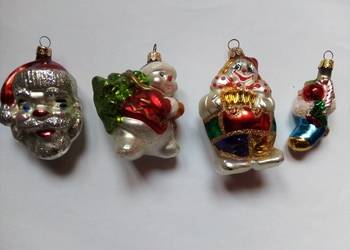 zestaw czterech szklanych bombek vintage