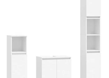 Zestaw 3 szafek łazienkowych biały materiał drewnopochodny WM-3187797