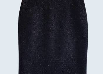 Damska spódnica klasyczna ołówkowa granatowa srebrna nitka Quiosque 40/L