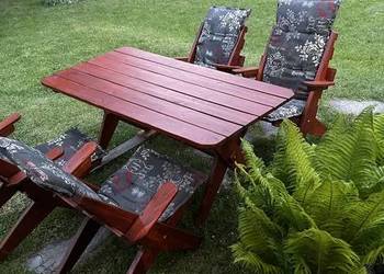 Zestaw ogrodowy - 6 osobowy, kol. mahoń, poduchy gratis