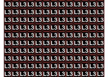 Naklejka na rozdzielnice faza L3 234 szt 13 mm kwadratowa