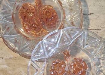 Talerz Ząbkowice Golden Pattern Róża Vintage PRL Unikat Kolekcjonerski