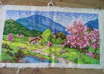 Wiosna w górach-haft krzyżykowy