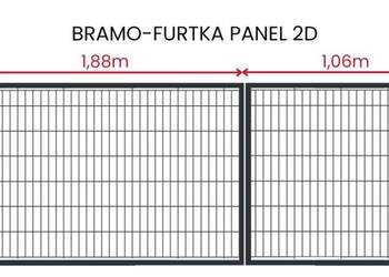 Bramo-Furtka Panel 2D 1,06m/1,88m/1,0m Antracyt