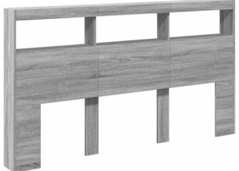 Zagłówek z półkami i LED szary dąb sonoma 180x17x102 cm WM-839215