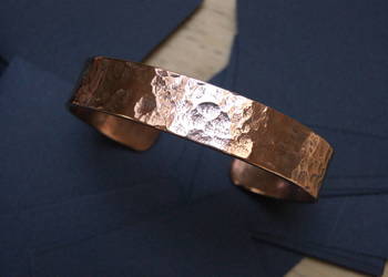 Bransoletka polska miedź szer. 1,5 cm rękodzieło artystyczne
