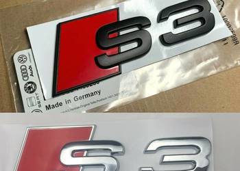 NOWY przyklejany znaczek S3 emblemat srebrny | czarny