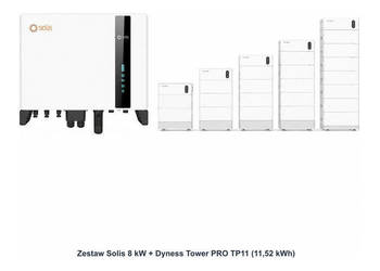 Zestaw Solis 8 kW + Dyness Tower PRO TP11 11,52 kWh