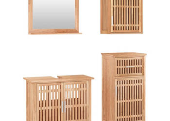 4-cz. zestaw mebli łazienkowych lite drewno orzechowe WM-3185785
