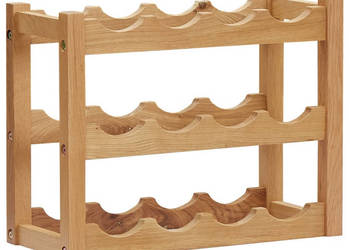 Stojak na 12 butelek wina 47x21x36 cm lite drewno dębowe WM-289202