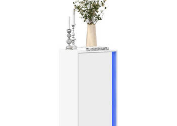 Szafka z LED biała 425x34x85 cm materiał drewnopochodny WM-852138