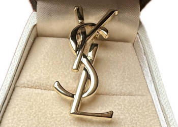 Broszka Yves Saint Laurent YSL złota