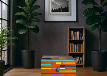 Szafka nocna multicolor zdobiona ręcznie.