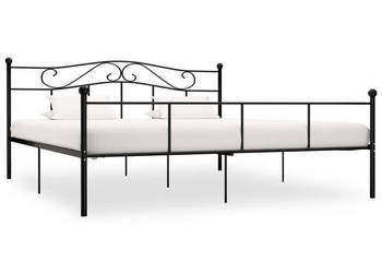Łóżko Metalowe Czarne Rama Łóżka Ze Stelażem 180 x 200 cm WM-284528