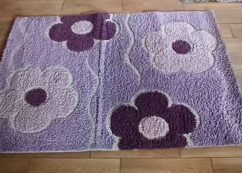 Dywan dla dziecka, dziewczynki różowo-fioletowy w kwiaty, 193x131 cm