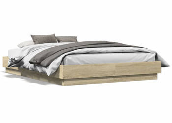 Rama łóżka z oświetleniem LED dąb sonoma 135x190 cm WM-3209816