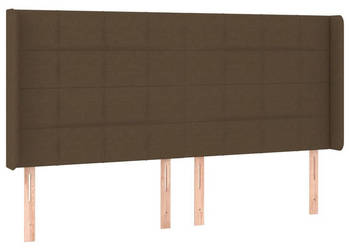 Zagłówek uszak ciemnobrązowy 183x16x118/128 cm tkanina WM-3119597