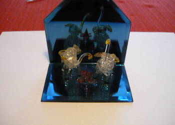 Słoniki szczęścia na szkle