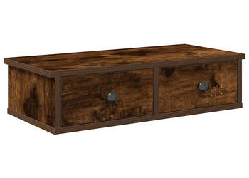 Półka ścienna z szufladami przydymiony dąb 60x25x15 cm WM-859945
