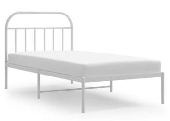 Łóżko Metalowe Białe Rama Łóżka Ze Stelażem Biała 107x203 cm WM-353680