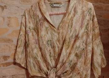 (34/XS) ZARA/ Ekskluzywna Bluzka ze złotą nitką z Madrytu