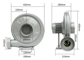 WENTYLATOR ODCIĄG wyciag SPALIN DYMU750W laser co2