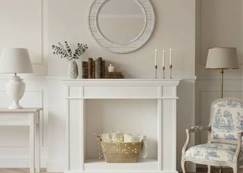 portal kominkowy atrapa kominka kominek z drewna HAMPTONS