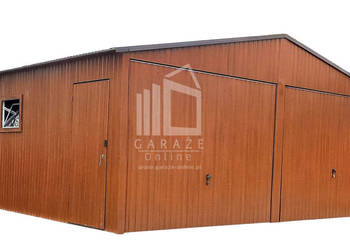 GARAŻ BLASZANY 6m x 5m - dwuspad 2x Brama drzwi + okno ID395