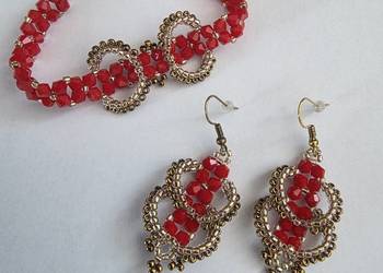 Bransoletka damska z kolczykami - dł.19 cm