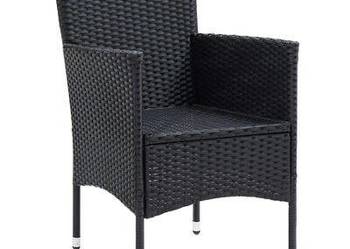 vidaXL Krzesła ogrodowe, 4 szt., polirattan, czarne(sku310562)