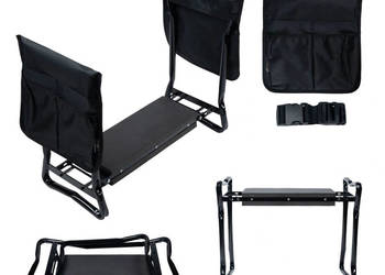 Klęcznik stołek składany do pracy w ogrodzie pas narzędziowy 2 przyborniki