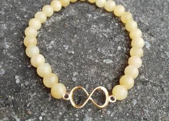 Bransoletka damska z Nefrytu bursztynowego z symbolem nieskończoności