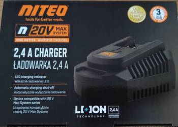NITEO, ładowarka 2,4 A, 20V MAX System, NOWA