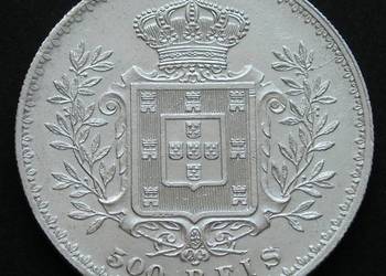 PORTUGALIA 500 REIS 1891 - CARLOS I - SREBRO