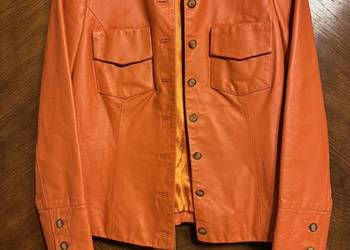 Kurtka ze skóry naturalnej XS pomarańczowa rozpinana z kołnierzykiem Yuppie