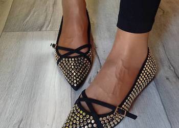 (39) RIVER ISLAND/ Bogato zdobione baleriny wieczorowe z Londynu, NOWE