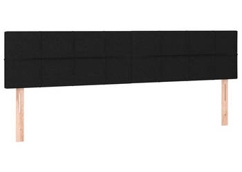 Zagłówek do łóżka z LED czarny 180x5x78/88 cm tkanina WM-3121628