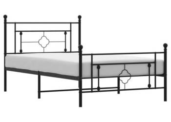 Łóżko Metalowe Czarne Rama Łóżka Ze Stelażem 107x203cm WM-374353