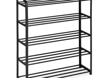 Regał na buty metalowy 5 półek 15 par butów czarny ModernHome