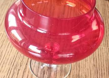 Wazon puchar szklany czerwony rubinowy
