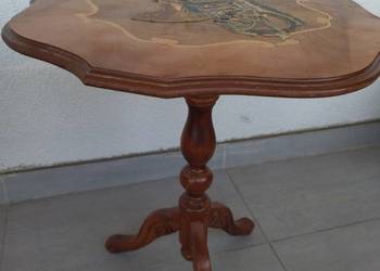 Stolik intarsja stoliczek ozdobny drewniany