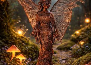 Anioł w kolorze miedzi z drobinkami turkusu